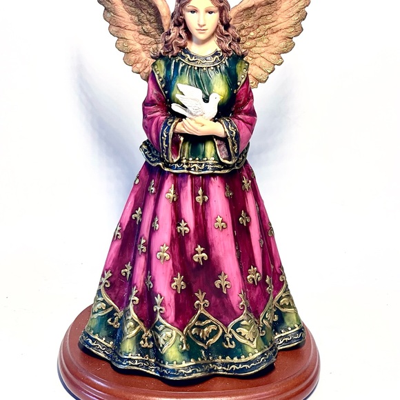Vintage Dillard’s Hand Painted Double Sided Christmas Angel Figurine 8.5” - Picture 2 of 5